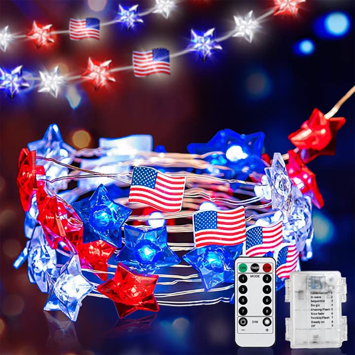 Dr.BeTree 40 LED Christmas Lights - 13Ft Battery Powered, 8 Modes for Indoor Outdoor Decor