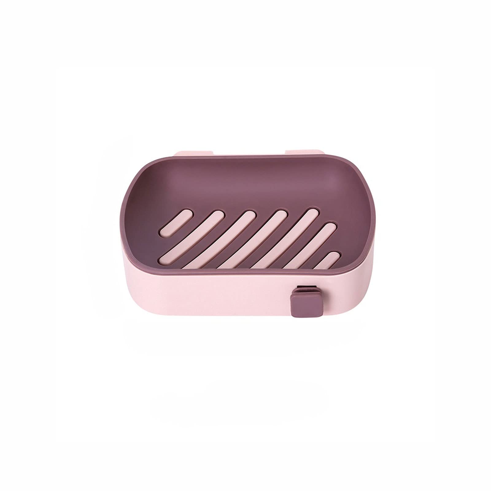 KKJJ Wall Mounted Soap Holder - Self Adhesive Shower Soap Dish with Drainage, Bathroom Organizer for Soap Storage Box - Perfect for Showers, Bathrooms & Kitchen Sinks (Pink)