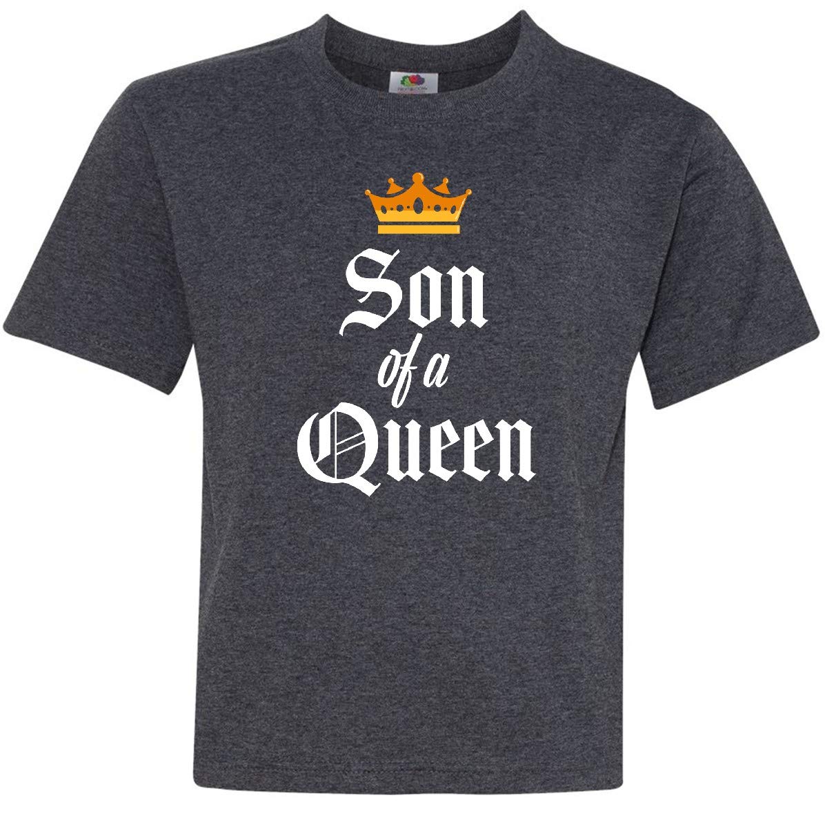 Inktastic Son of a Queen with Crown White Youth T-Shirt - Comfortable Kids Graphic Tee for School, Play & Family Events