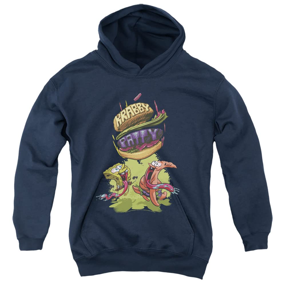 SpongeBob Krabby Patty Hoodie - Unisex Pullover Sweatshirt for Kids & Teens | Cartoon Character Apparel for School, Parties & Casual Wear