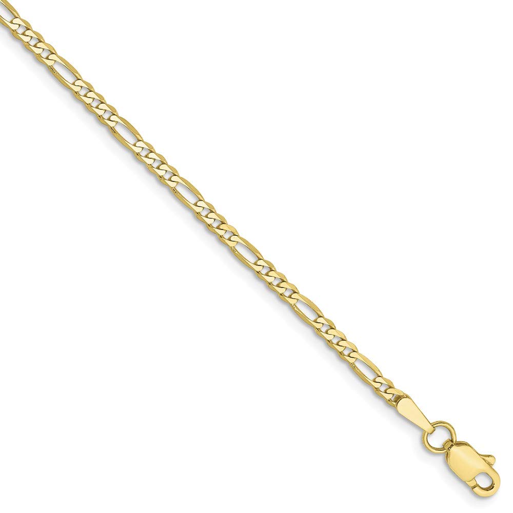 10K Solid Gold Figaro Link Chain 2.2mm - Durable & Elegant Jewelry for Men & Women - Perfect for Everyday Wear, Gifts & Special Occasions