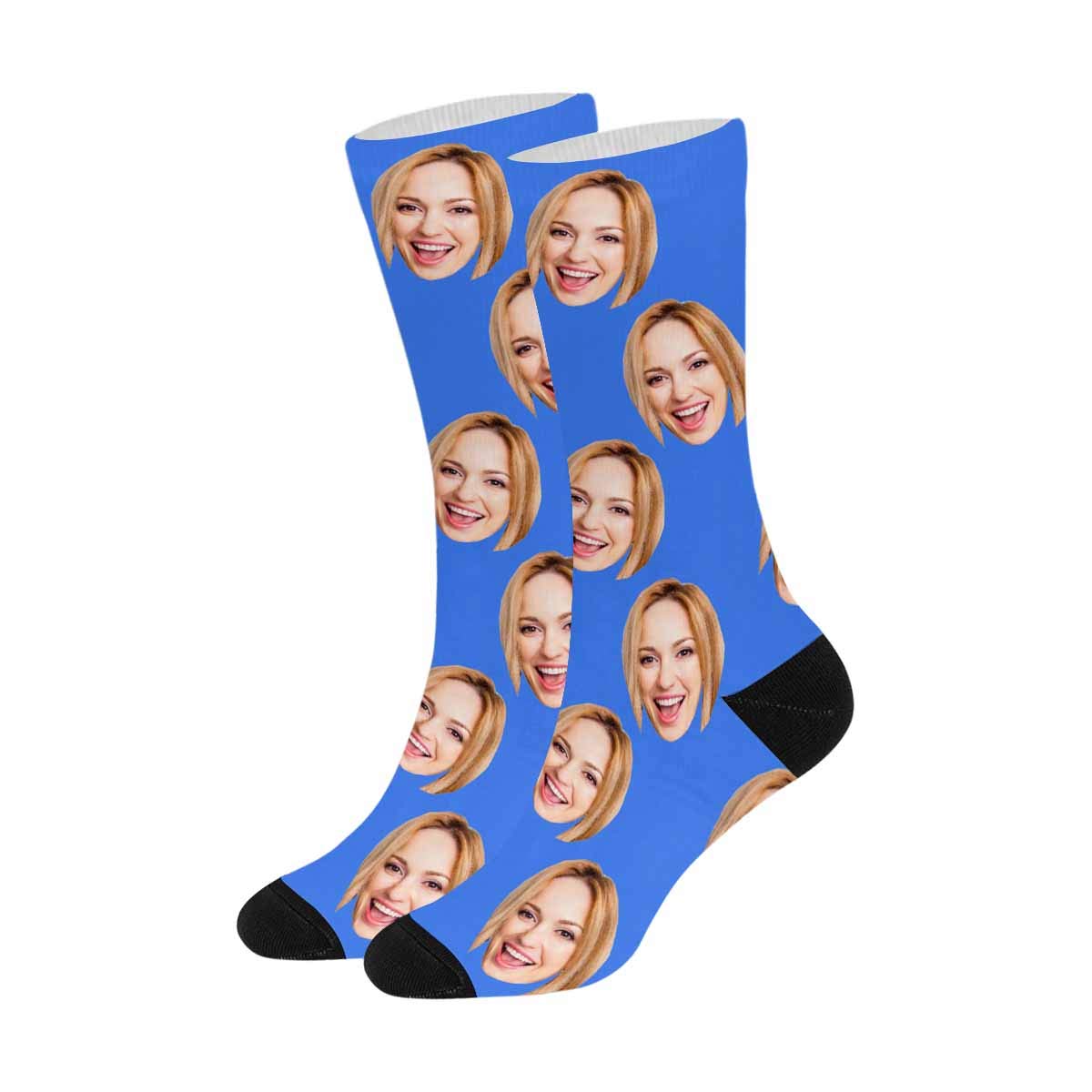 Custom Personalized Pet Face Socks - Funny Cat & Dog Lover Gifts for Women & Men - Unisex Photo Printed Novelty Socks (Black) - Perfect for Christmas, Birthday Gifts & Matching Couple Outfits