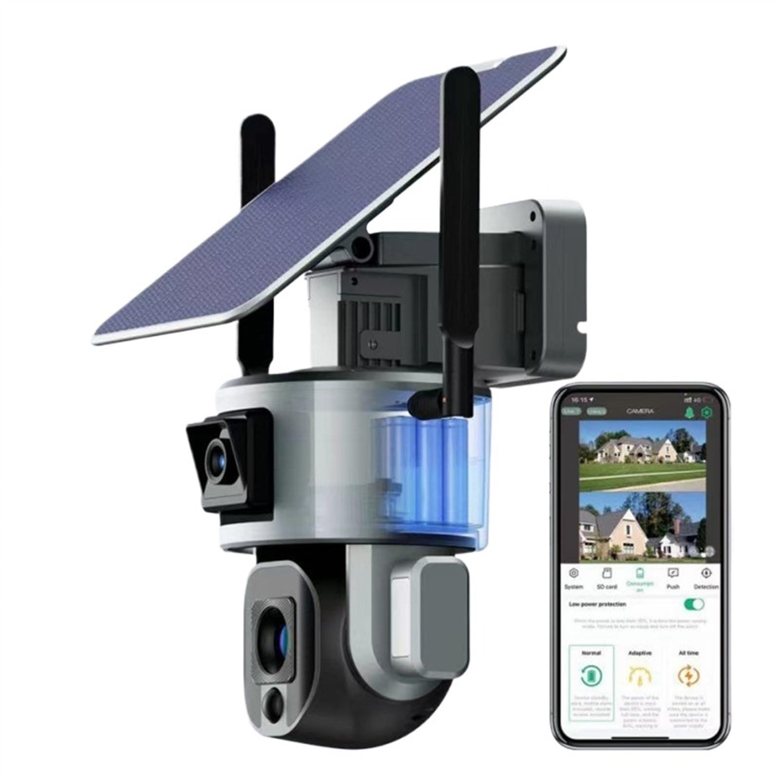 4G Solar Security Camera 8MP 4K Dual Screen with 10X Optical Zoom, Two-Way Audio & Color Night Vision - Outdoor CCTV IP Camera for Home Protection (4G 4X Zoom 128GB) - Perfect for Backyard, Garage & Property Surveillance