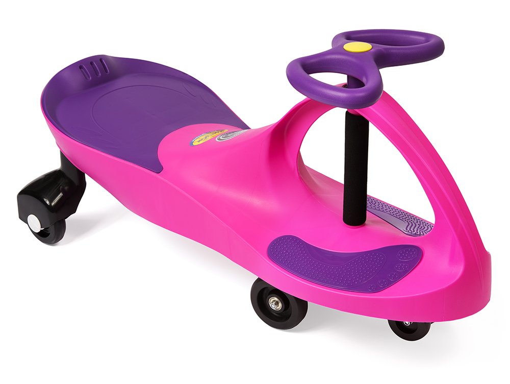 PlaSmart No-Pedal Wiggle Ride On Toy for Kids Ages 3-8 | Pink & Purple Twist & Turn Scooter | Battery-Free Toddler Push Car for Indoor, Outdoor & Backyard Play | Perfect Birthday Gift for Boys & Girls