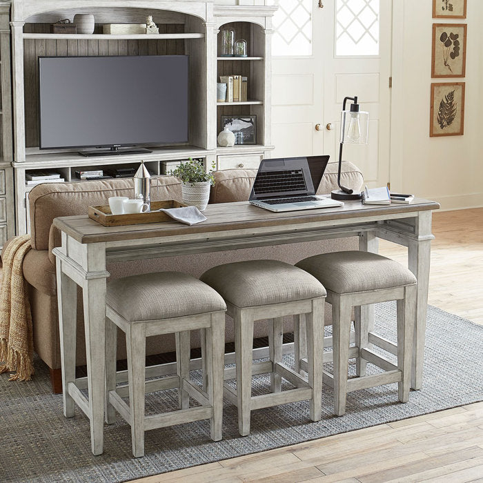 4 Piece Console Bar Set - Modern Home Bar Furniture for Living Room, Kitchen & Entertainment Areas | Perfect for Cocktails, Parties & Relaxing