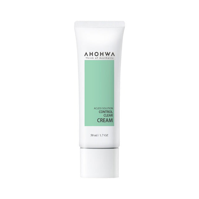 AHOHWA Control Clear Cream 50ml - Acne Treatment & Oil Control Face Moisturizer for Oily & Combination Skin | Daily Skincare Routine for Clear, Healthy Complexion