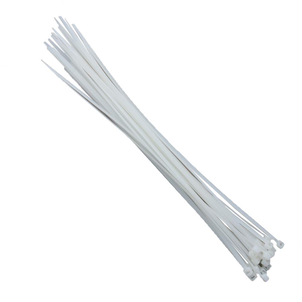 Fielect 250pcs 12-Inch White Nylon Cable Ties - Self-Locking Zip Ties for Wire Management, Organizing Cords & Bundling Cables - Ideal for Home, Office, Garage, Workshop & DIY Projects (White)