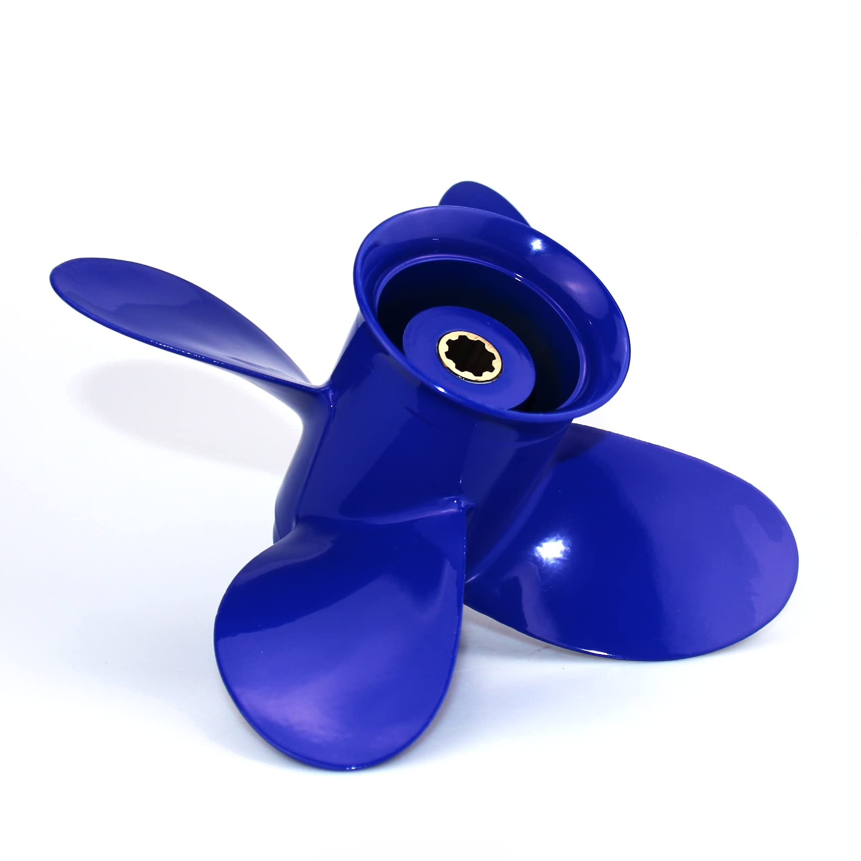 **CAPTAIN Rainbow 9 1/4 x 10 Pitch 4-Blade Boat Propeller for Yamaha Honda 8HP-20HP Outboard Motors (Reflex Blue) – Durable OEM Replacement for Smooth Boating & Fishing**