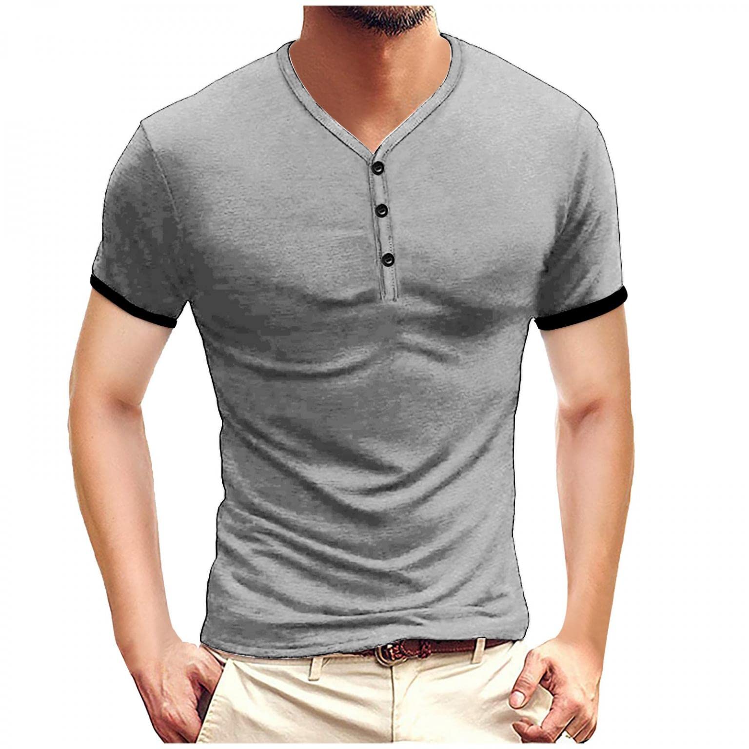 Men's Polo T-Shirts & Henley Shirts - Casual Crew Neck Short Sleeve Tees for Workout, Gym & Everyday Wear | Comfortable Breathable Cotton Tops