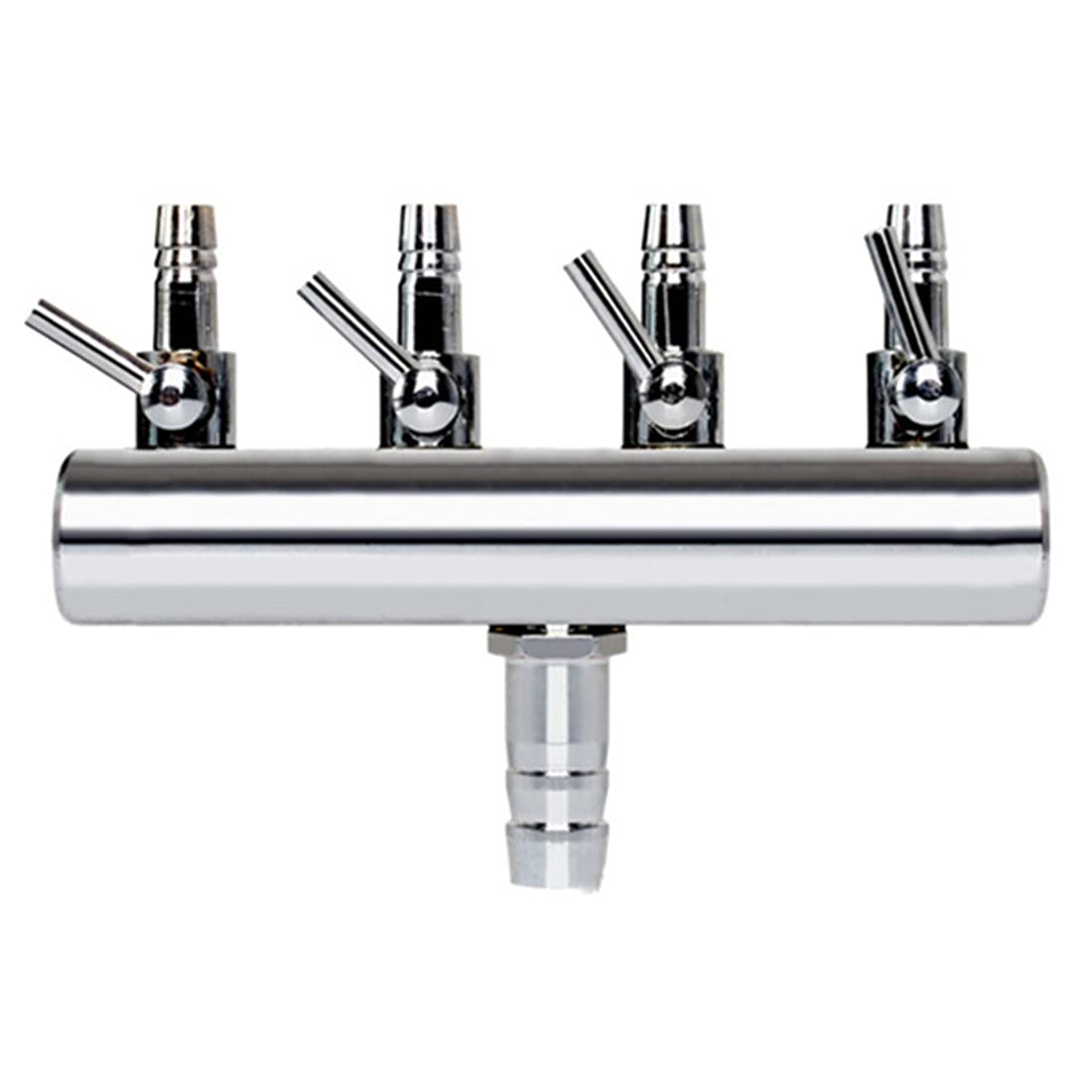 4-Way Aquarium Air Valve - Inline Manifold Flow Control with Lever for Air Pump Tubing Splitter | Perfect for Fish Tank, Hydroponics & Bubble Systems
