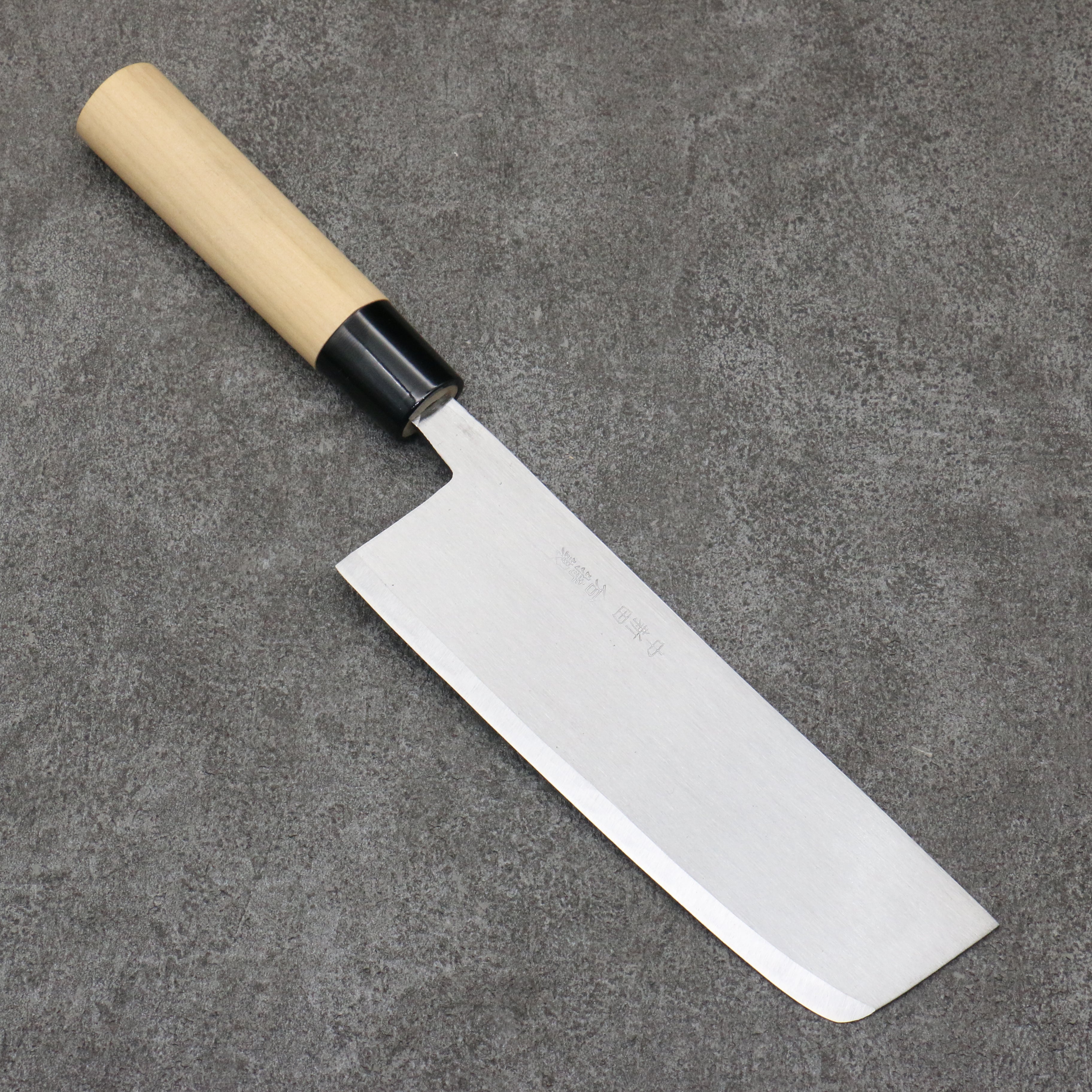 Premium Nakaniida White Steel No.2 Japanese Nakiri Knife 165mm - Mirror Polished Blade with Magnolia Wood Handle - Perfect for Vegetable Chopping, Slicing & Precision Kitchen Tasks