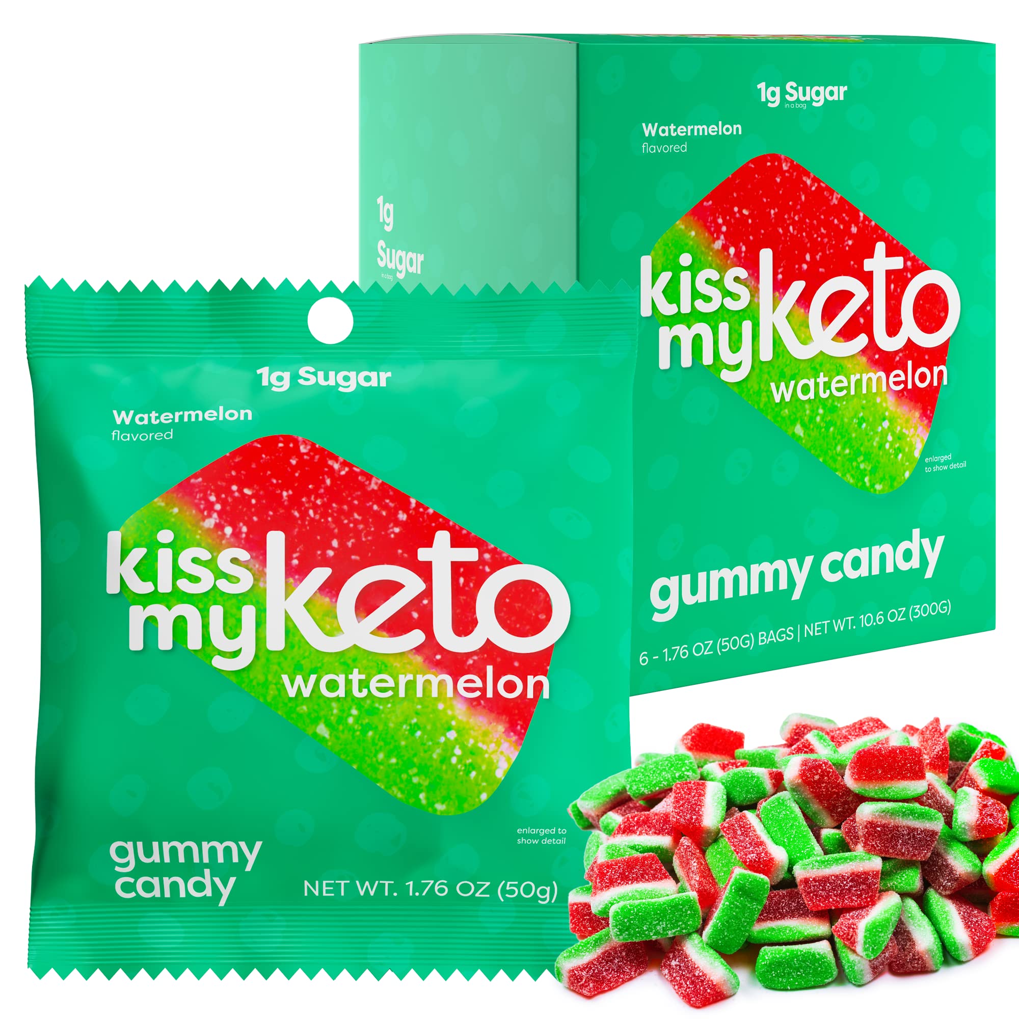 Keto Gummy Candy - Low Carb Watermelon Snack, Vegan & Healthy for Keto Diet (6-Pack)