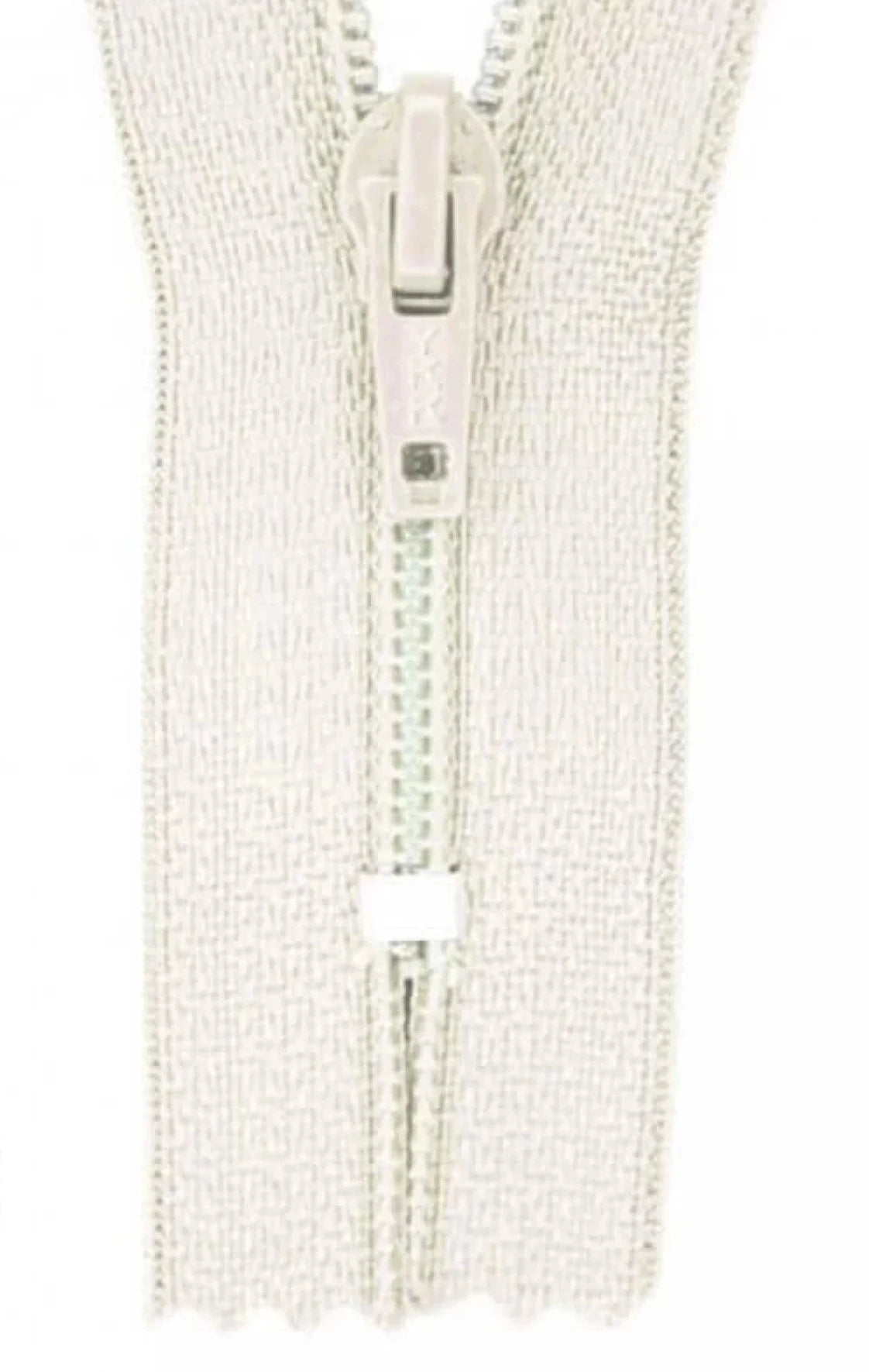 Durable Non-Divisible Nylon Zipper - Off White for Bags, Jackets & Outdoor Gear