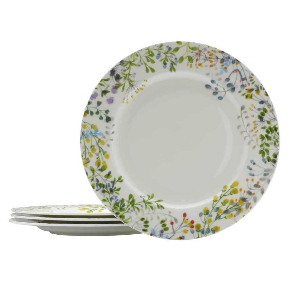 Tivoli Garden 4-Piece Dinner Plate Set - Elegant Floral Design for Dining, Entertaining & Home Decor | Perfect for Everyday Meals, Parties & Gifts