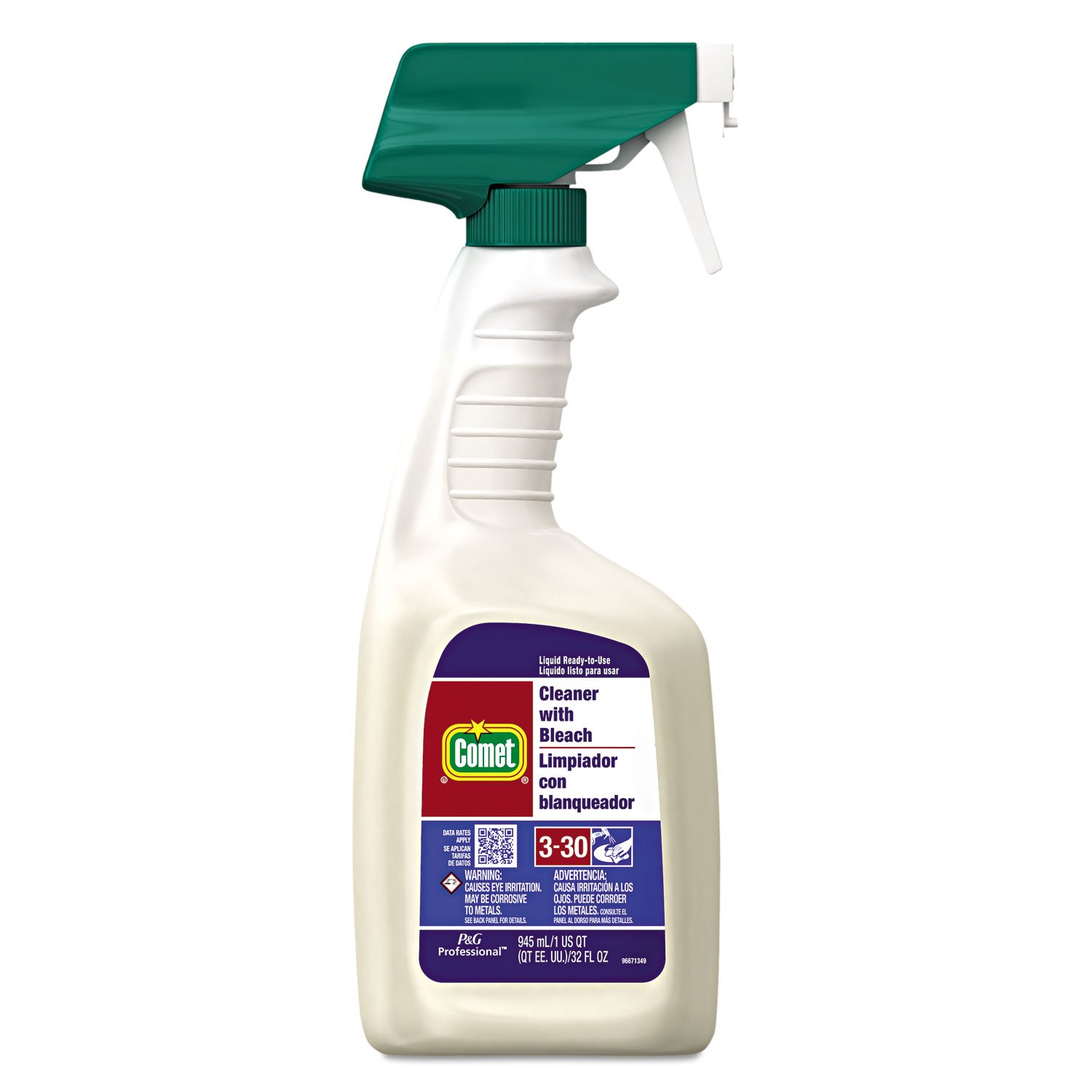 Comet 02287CT Bleach Cleaner Spray - 32 oz (8/Carton) | Powerful Disinfectant for Kitchen, Bathroom & Household Surfaces