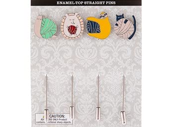 Premium Yarn Enamel Top Straight Pins - 4 Pack for Sewing, Quilting & DIY Craft Projects - Perfect for Fabric, Knitting & Needlework