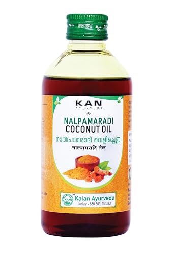 KAN AYURVEDA Nalpamaradi Coconut Oil 200ml - Skin Brightening Treatment for Tan Removal & Dark Spot Correction | Kalan Ayurveda | Natural Glow Enhancement for Face & Body | Perfect for Daily Skincare Routine & Ayurvedic Beauty Regimen