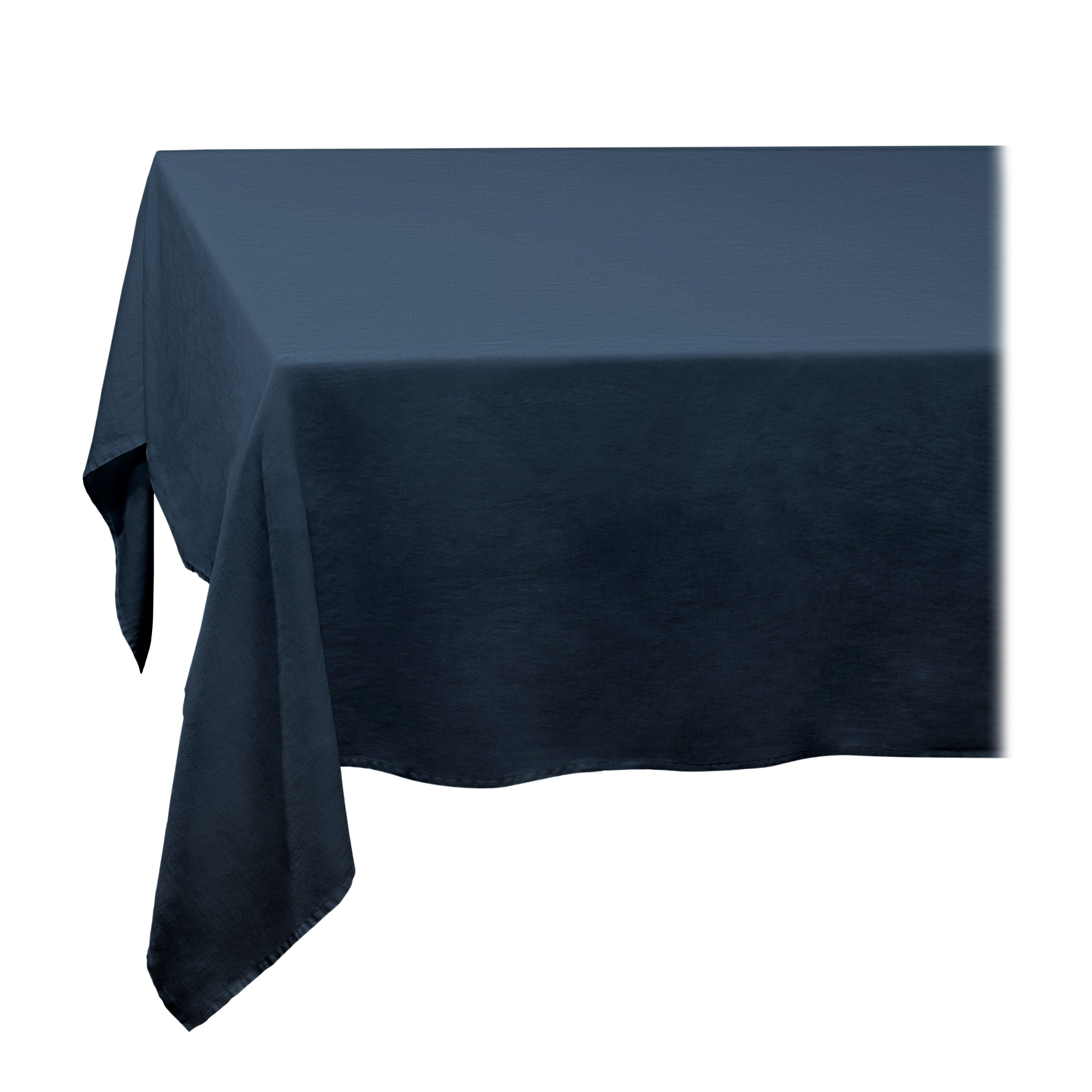 Premium Blue Linen Sateen Tablecloth - Elegant & Durable Dining Table Cover for Weddings, Parties & Home Decor