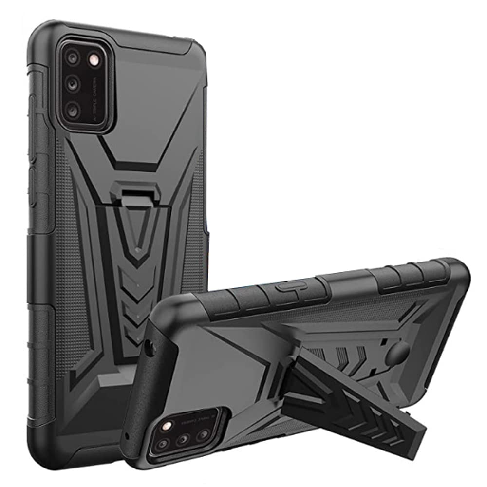 Durable Shockproof Phone Case for Alcatel TCL A3X / A600DL with Built-in Kickstand - Black | Perfect for Work, Travel & Outdoor Activities