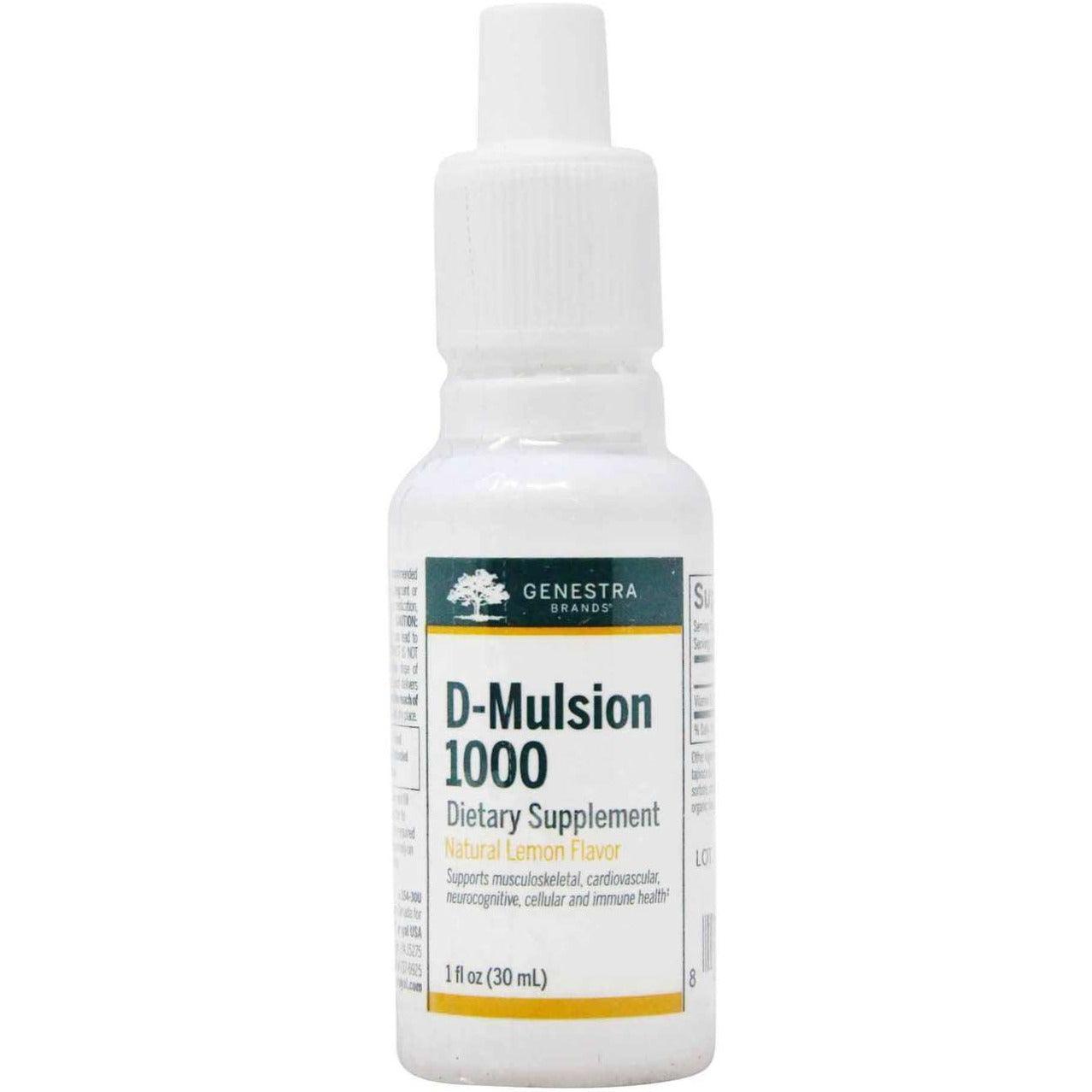 Genestra D Mulsion 1000 Natural Lemon Flavor Vitamin D Drops 30mL - Supports Immune System & Bone Health for Kids & Adults