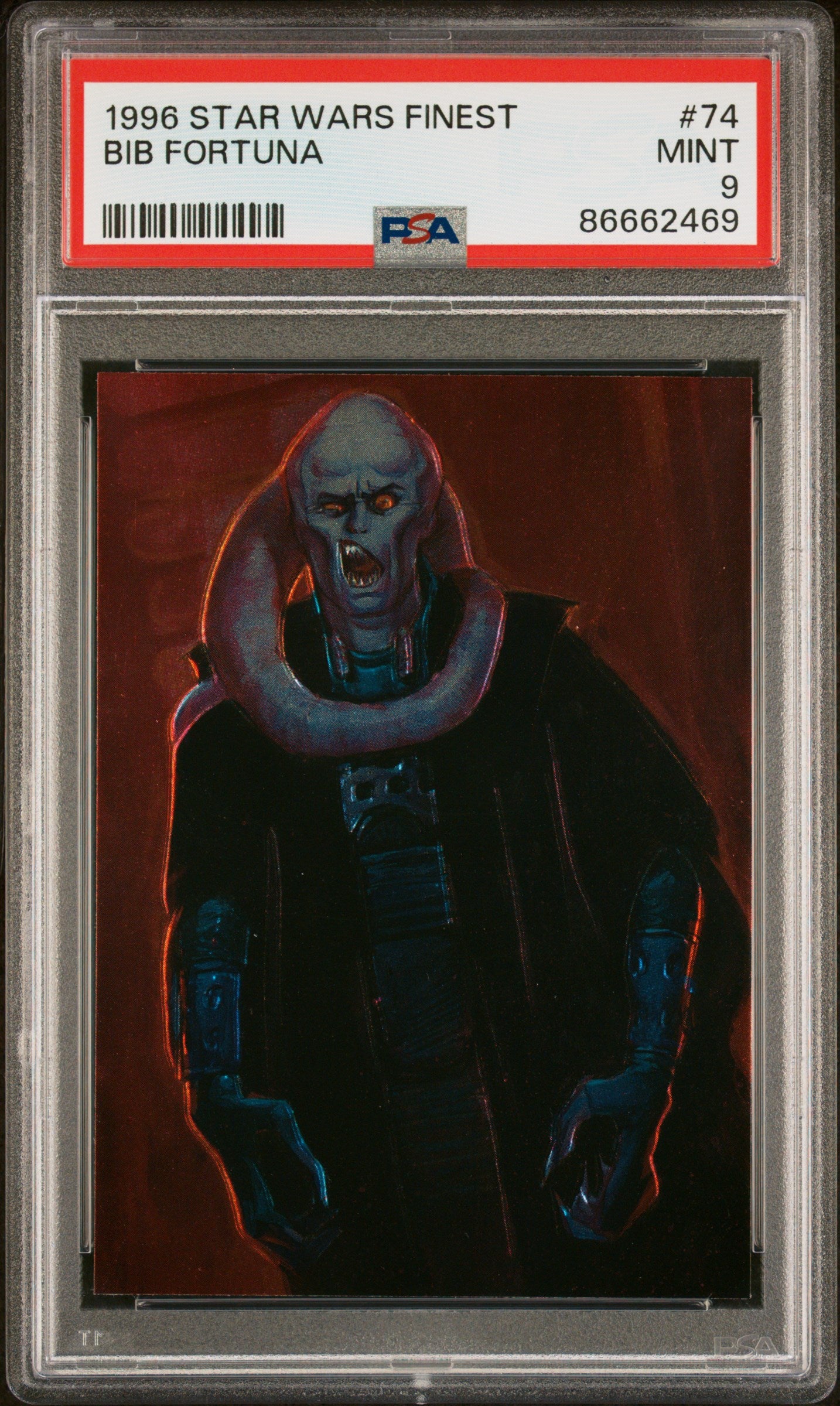 1996 STAR WARS FINEST Bib Fortuna #74 PSA 9 Graded Trading Card - Rare Collectible for Star Wars Fans & Card Collectors | Perfect for Display, Investment & Gaming Memorabilia