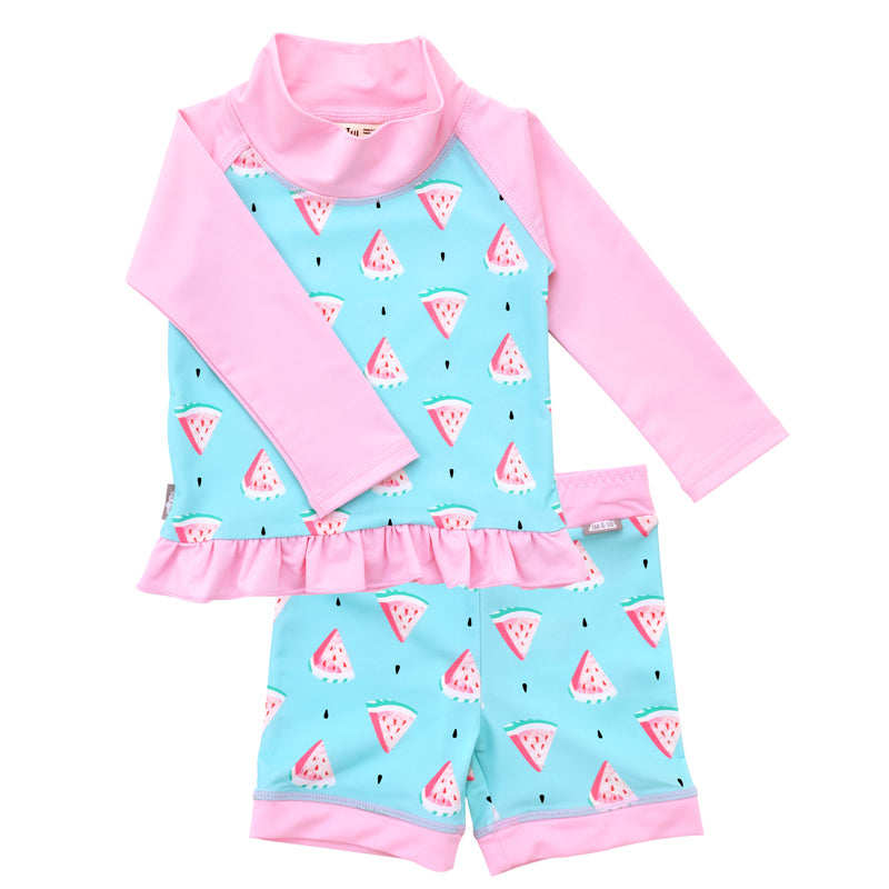 Jan & Jul Watermelon Print 2-Piece UV Protection Swimsuit for Kids - Perfect for Beach, Pool, and Summer Outdoor Activities
