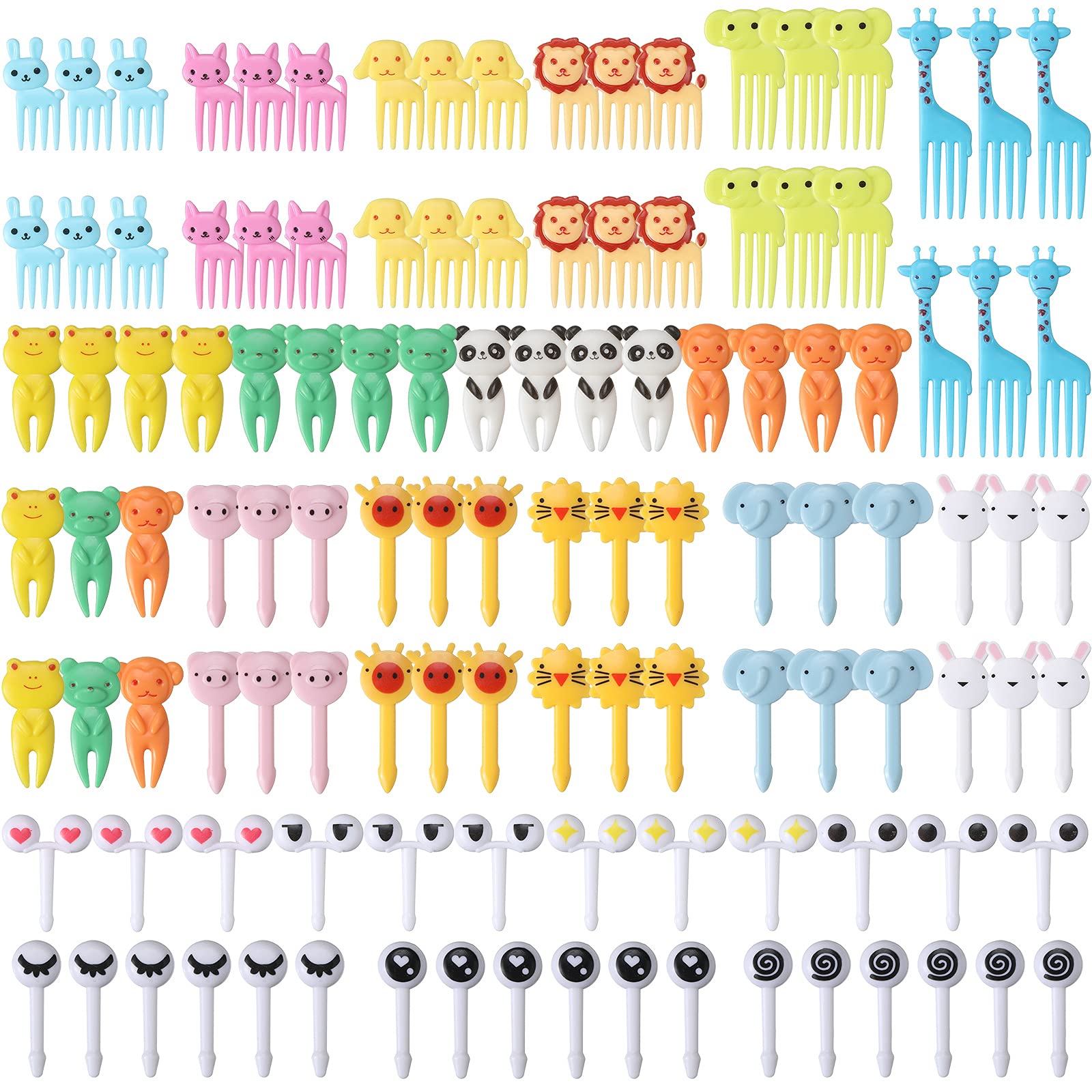 120-Piece Animal-Themed Food Picks Set - Fun Cartoon Bento Box Forks & Toothpicks for Kids & Adults - Perfect for Fruit, Cake, Desserts, Pastries, Party Snacks, Christmas Decorations & Lunch Box Decor