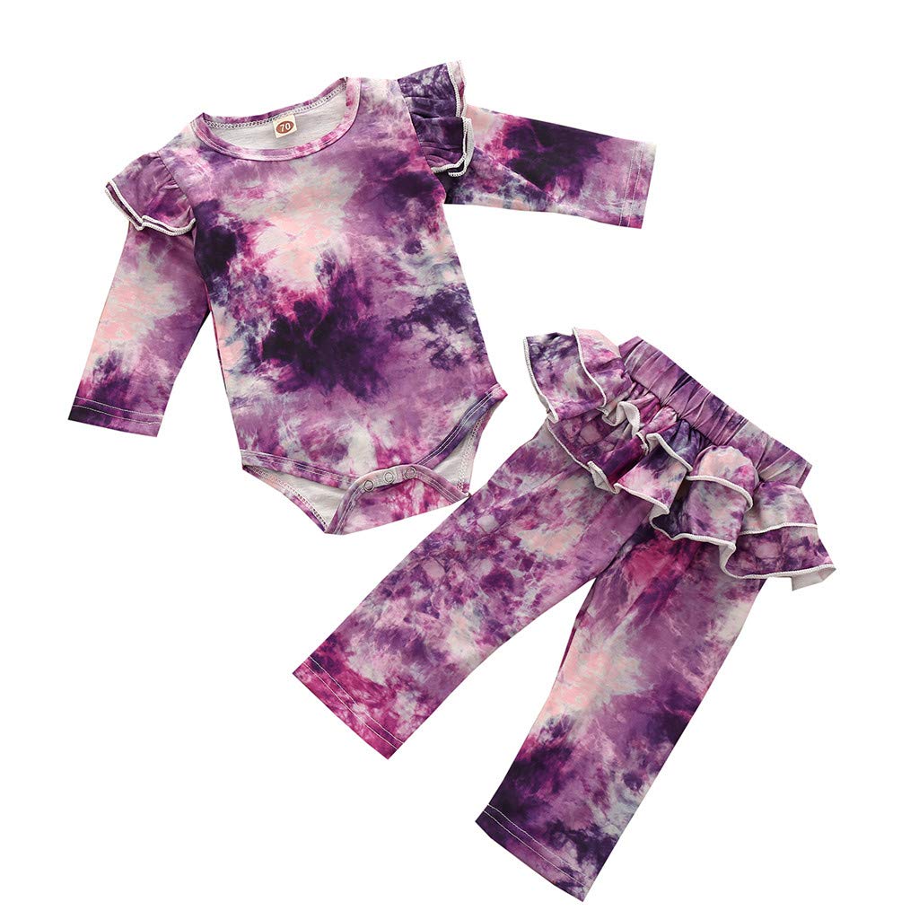 Rainbow Tie-Dyed Baby Romper & Pants Set for Newborns - Soft Sleepwear for Girls & Boys