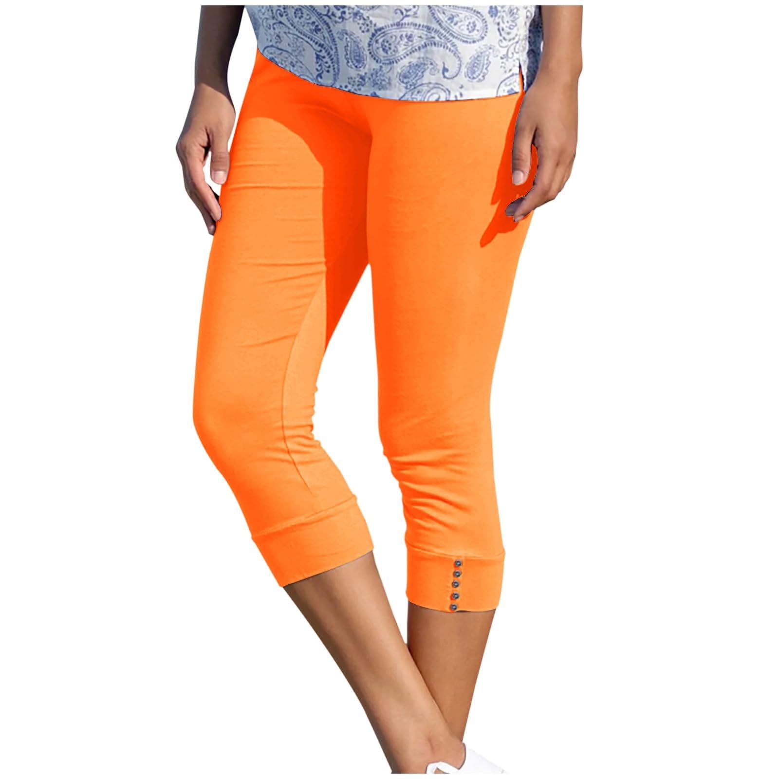 Women's High Waisted Tummy Control Capri Leggings - Soft Stretchy Yoga Workout & Lounge Pants for Cycling, Running & Everyday Comfort
