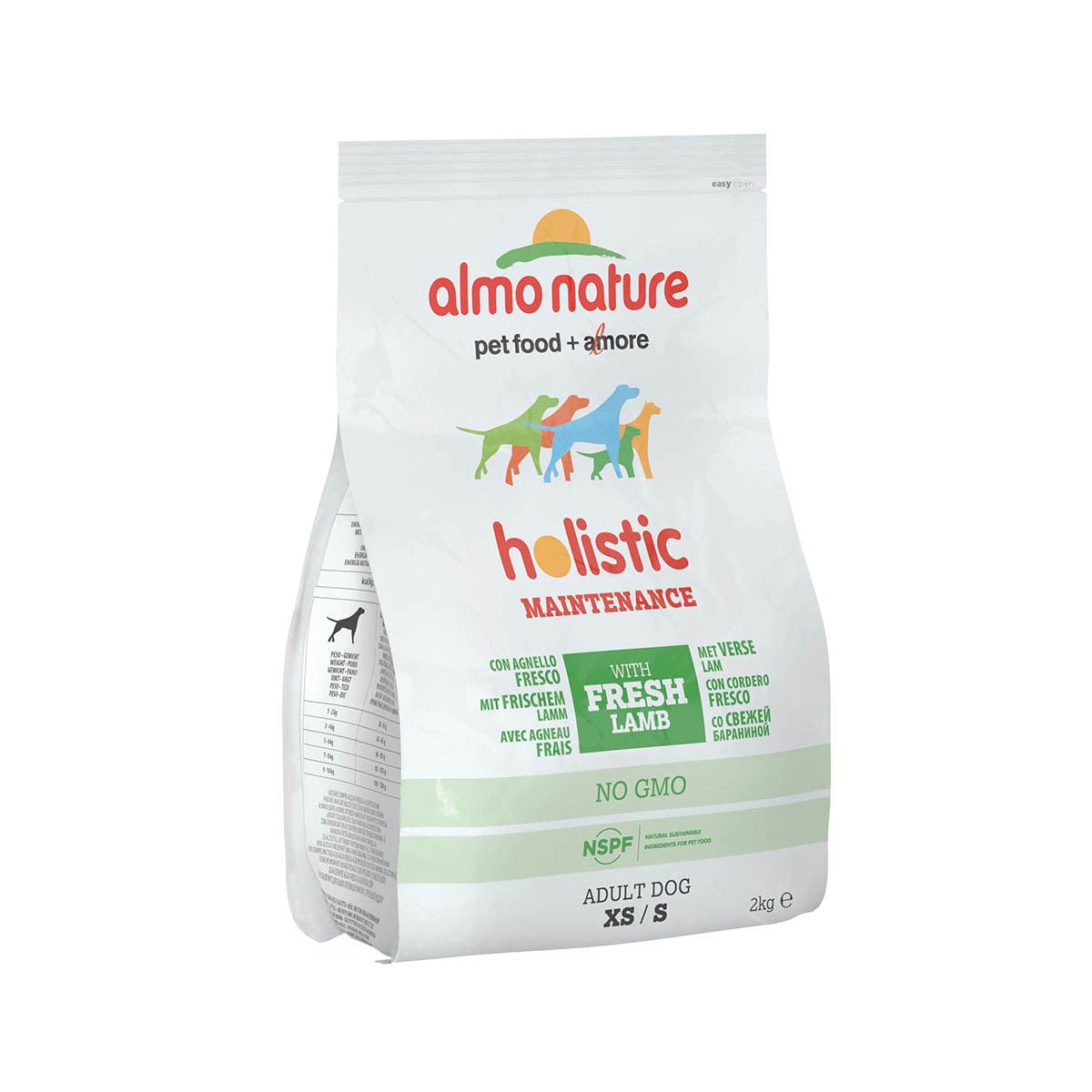 ALMO NATURE Holistic Lamb Dog Food for Small Breeds (XS/S) - 2kg Bag | Premium Natural Nutrition for Puppies & Adult Dogs | Perfect for Home, Travel & Outdoor Adventures