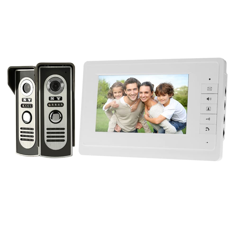 Mewmewcat 7-Inch Wired Video Doorbell System with Indoor Monitor & Outdoor Camera - HD Intercom, Night Vision, Weatherproof - Perfect for Home Security, Apartment Entry, and Smart Door Access
