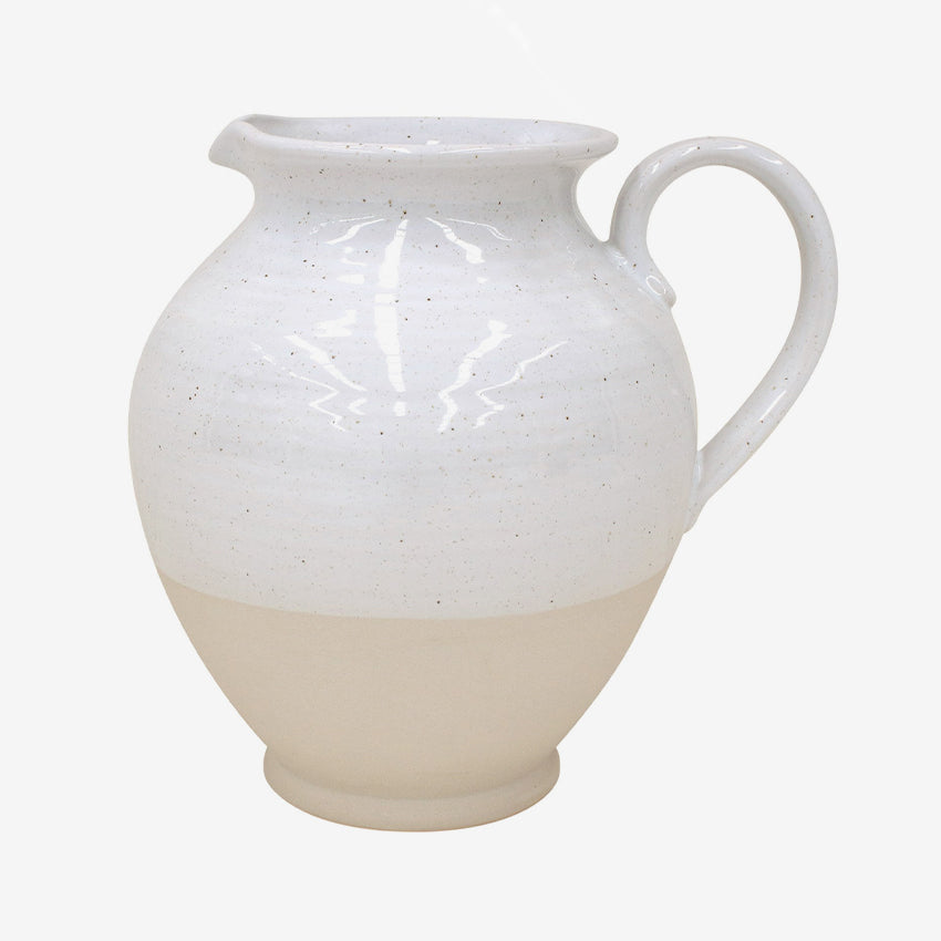 Casafina Fattoria White Large Pitcher 5.38L - Elegant Glass Water Pitcher for Iced Tea, Lemonade & Summer Drinks - Perfect for Entertaining, Dining & Kitchen Decor