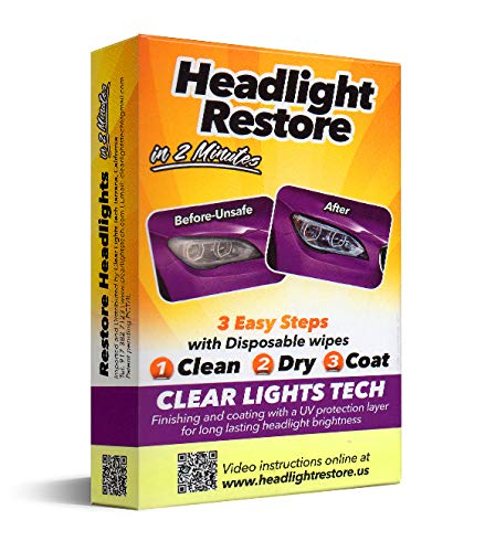 Headlight Restoration Wipes - Easy DIY Headlight Cleaner & Polish Kit for Cars, Trucks, Motorcycles - Restore Clarity & Remove Yellow Haze (Perfect for Night Driving & Vehicle Maintenance)