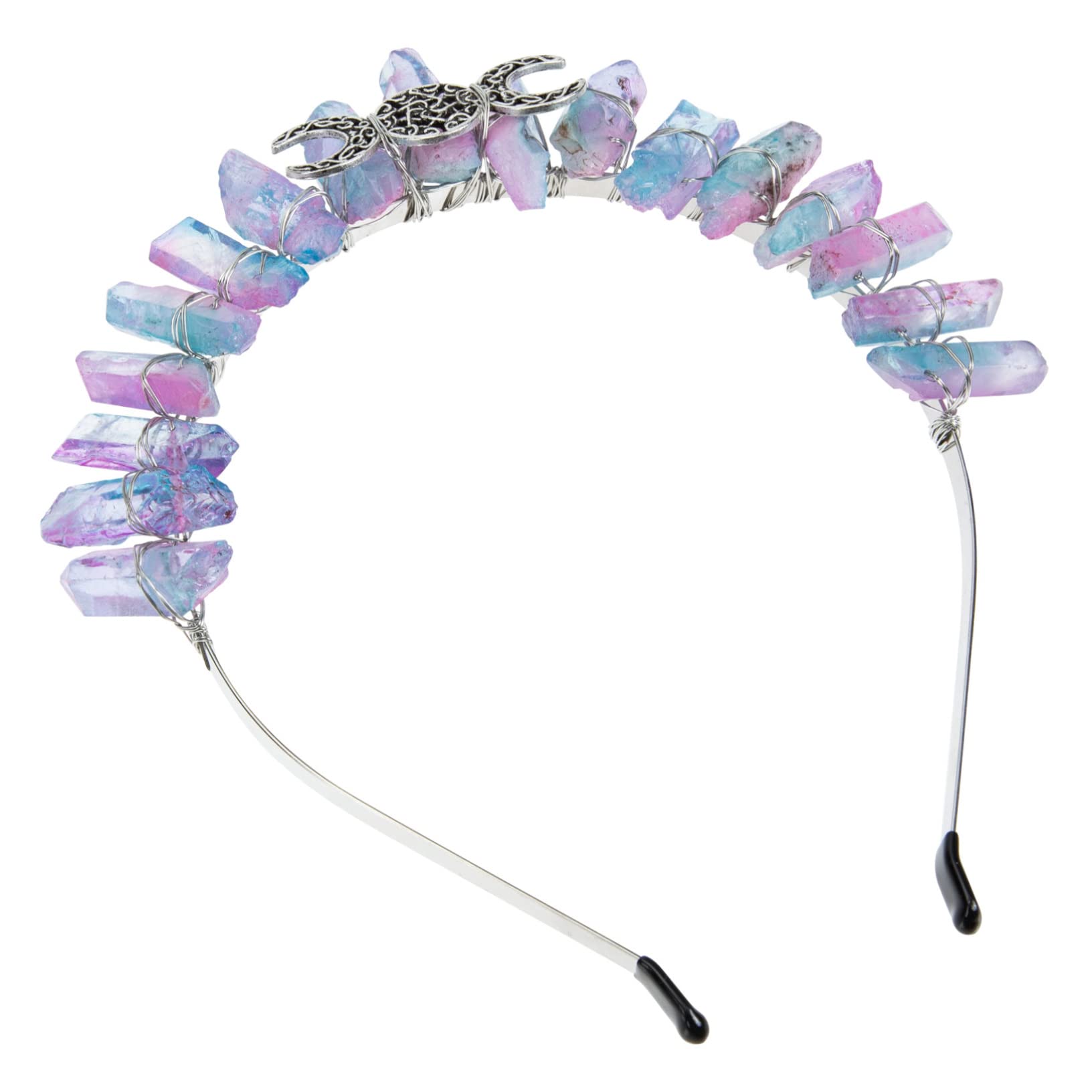 Minkissy 2PCS Hollow Crystal Rhinestone Headbands for Women – Elegant Bride Headpiece, Wedding Hair Accessories, Banquet Crown & Moon Decorations | Perfect for Bridal Shower, Prom, Party & Mermaid Theme Events