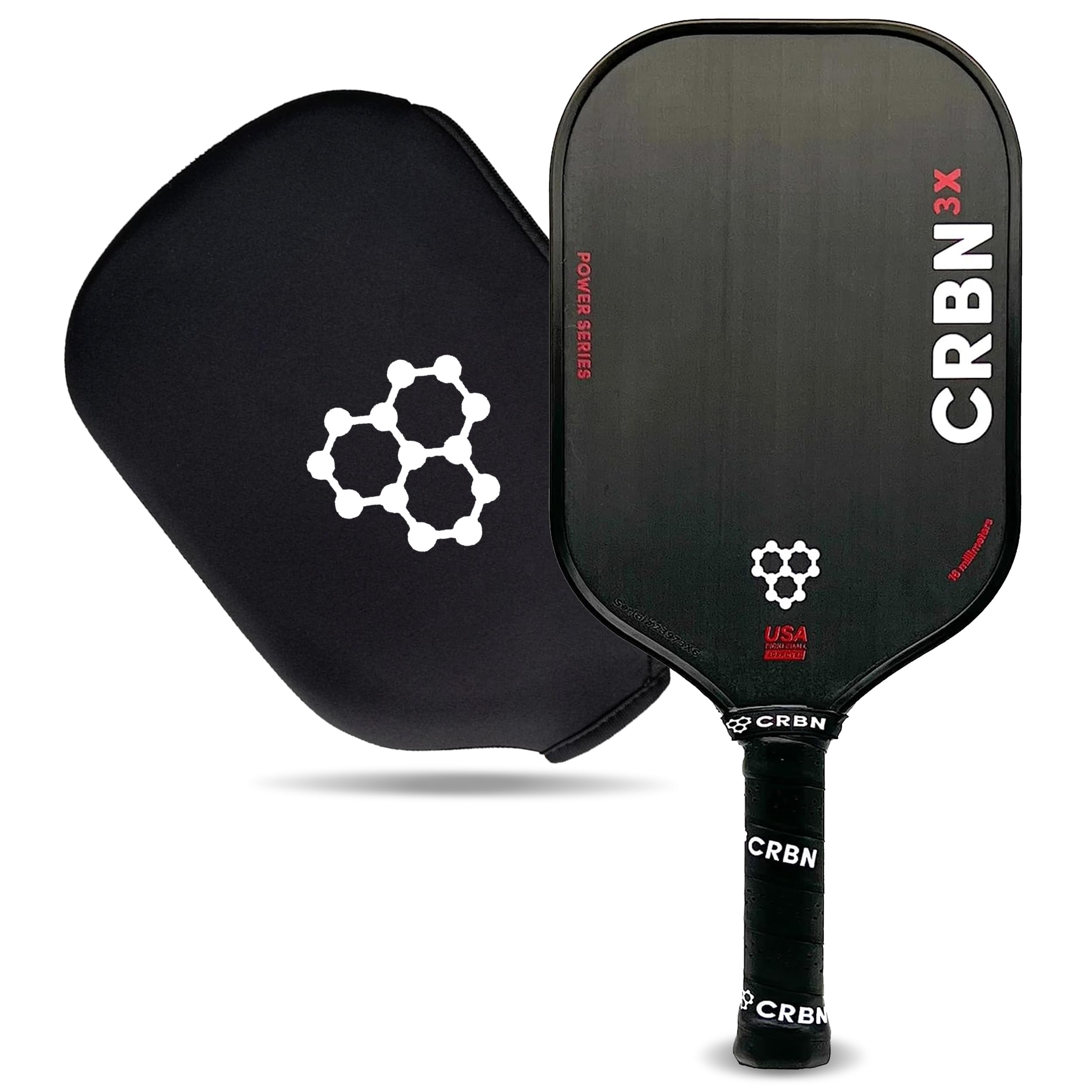 CRBN X Series Power Pickleball Paddle - Premium Carbon Fiber Paddle with Foam Edge Technology for Maximum Sweet Spot | Perfect for Competitive Play & Recreational Games