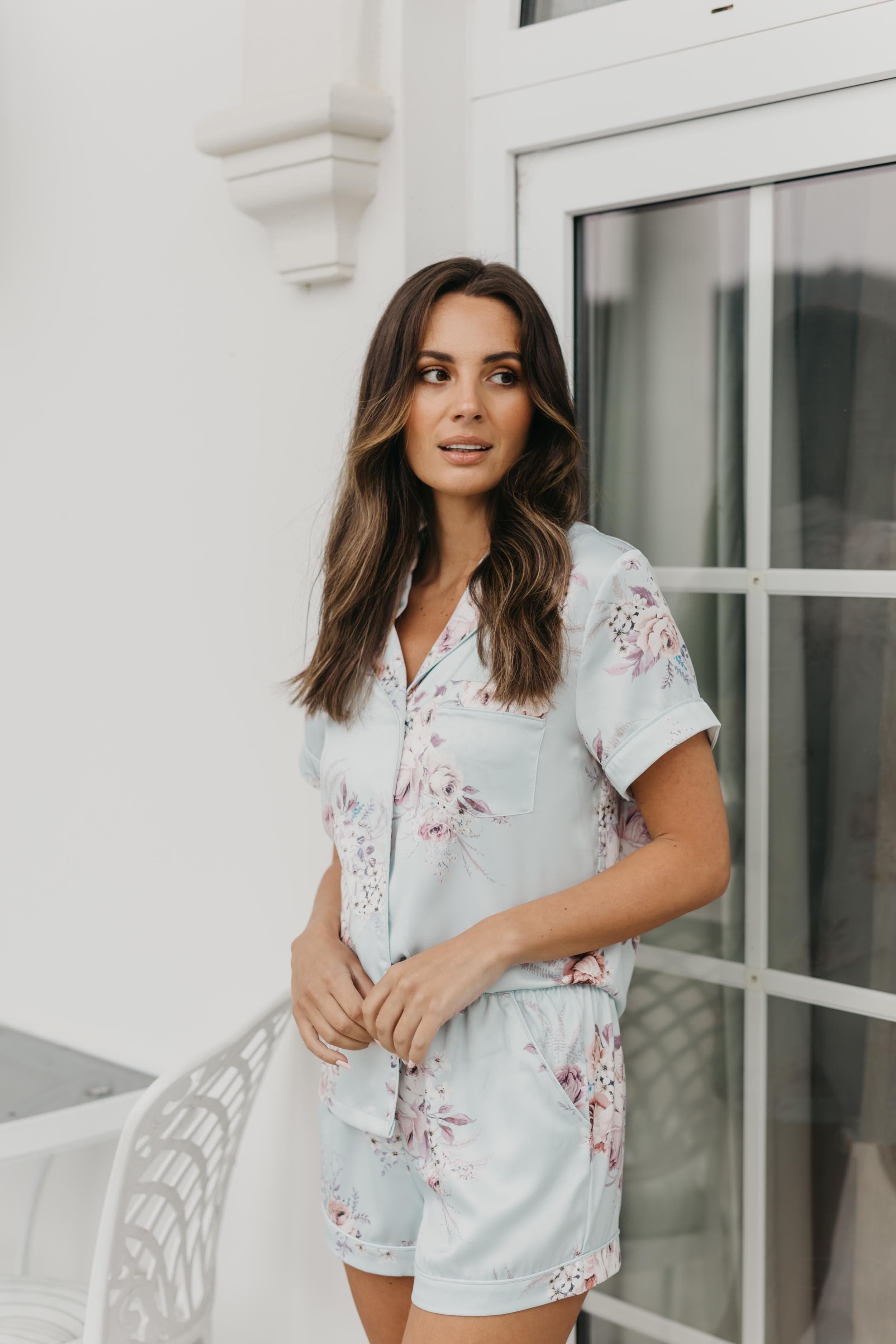 Andrea Rose Mist Pajama Set for Women - Soft & Comfortable Sleepwear, Loungewear for Relaxing at Home or Traveling