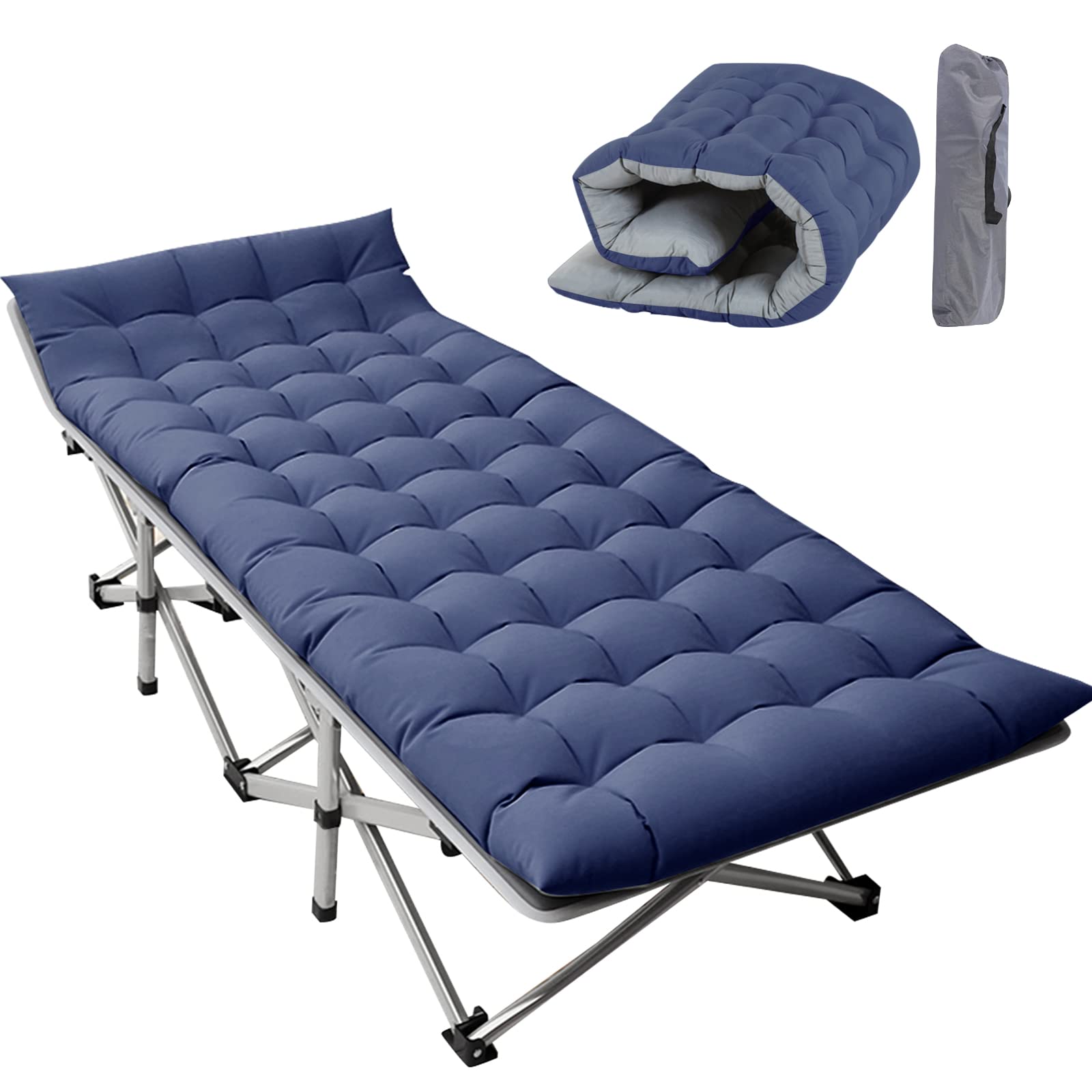 Oeyal Heavy Duty Folding Camping Cot for Adults - Portable Military Style Sleeping Bed with Carry Bag - Perfect for Camping, Hiking, Travel & Emergency Use - Indoor & Outdoor Sleeping Solution