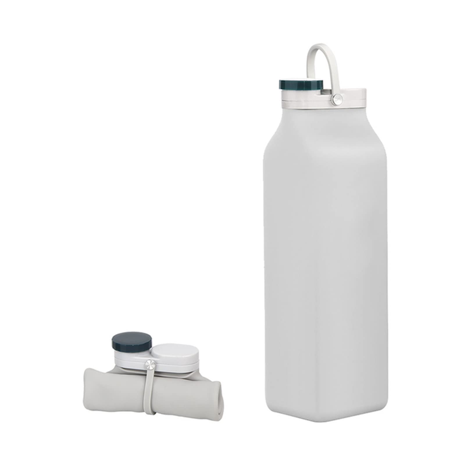 ZK50 600ml Collapsible Glass Water Bottle with Silicone Sleeve - BPA-Free, Food Grade, Portable & Foldable for Camping, Hiking, Gym, Office & Travel - Reusable Eco-Friendly Drink Bottle (US Size)