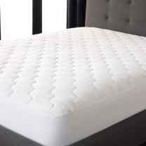 LAUREN HOME Classic 250-Thread Count Mattress Pad - Cooling & Breathable Mattress Topper for All-Season Comfort - Perfect for Bedrooms, Guest Rooms & Dorm Rooms