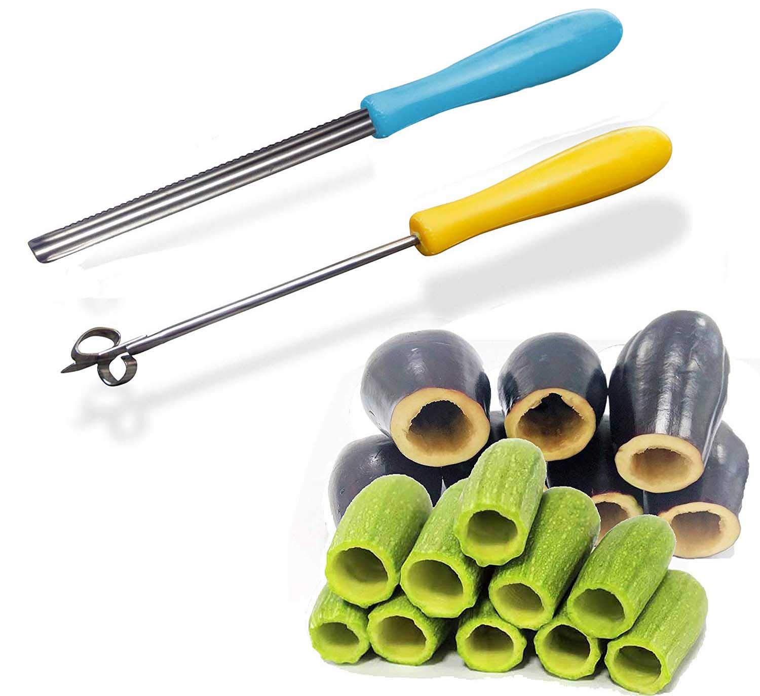 2 Pack Stainless Steel Zucchini Cucumber Corer Tool - 10