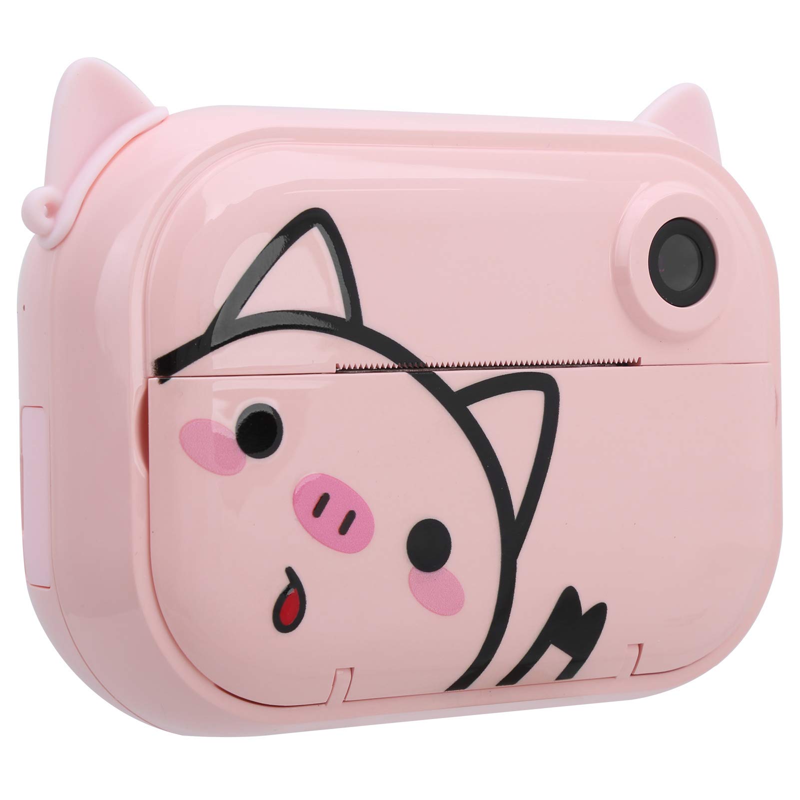 Portable Kids Print Camera - 12MP Dual Front & Rear Camera with Instant Photo Printer - Lightweight & Compact for Children's Home Use - Perfect for Birthday Parties, Travel & Family Fun (Piggy Design)