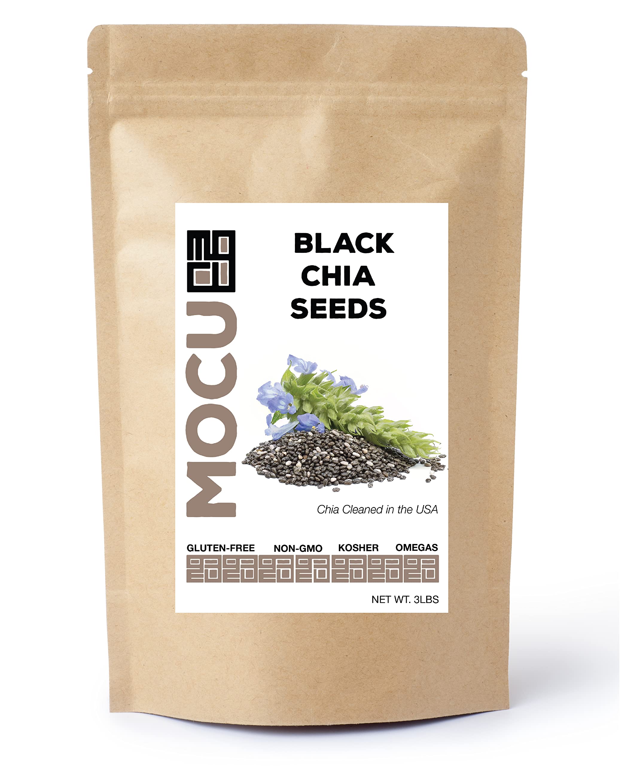 Organic Black Chia Seeds by Chia Brand - 36 Pounds Bulk (12 x 3LB Bags) | High in Omega-3 & Fiber | Perfect for Smoothies, Baking & Healthy Recipes