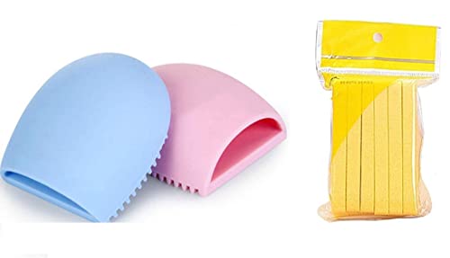 Premium Egg Makeup Brush Cleaner Set - 12 Pcs Yellow Face Cleaning Puff Sponge Stick Kit for Professional & Home Beauty Tools | Perfect for Makeup Artists, Salon Use & Personal Cosmetic Brush Care