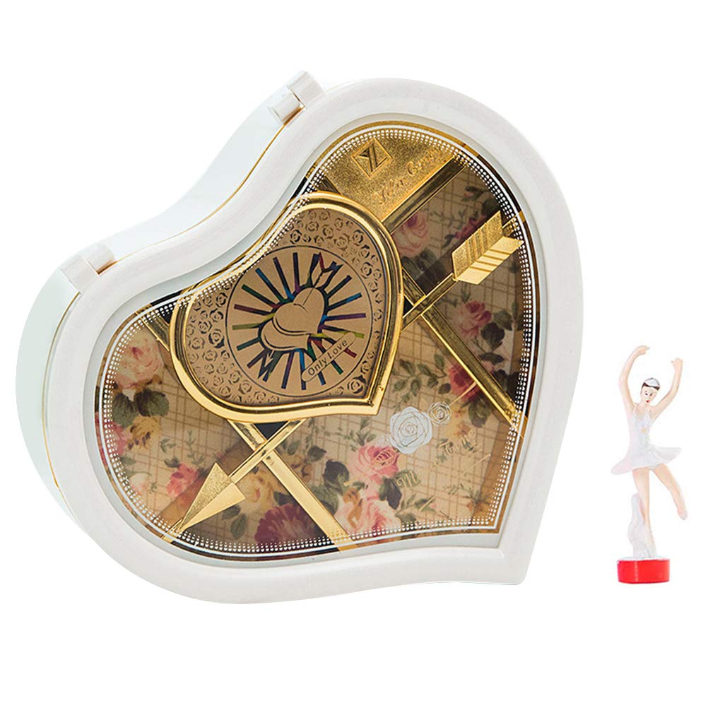 Heart-Shaped Ballerina Music Jewelry Box - Perfect Gift for Birthdays & Anniversaries