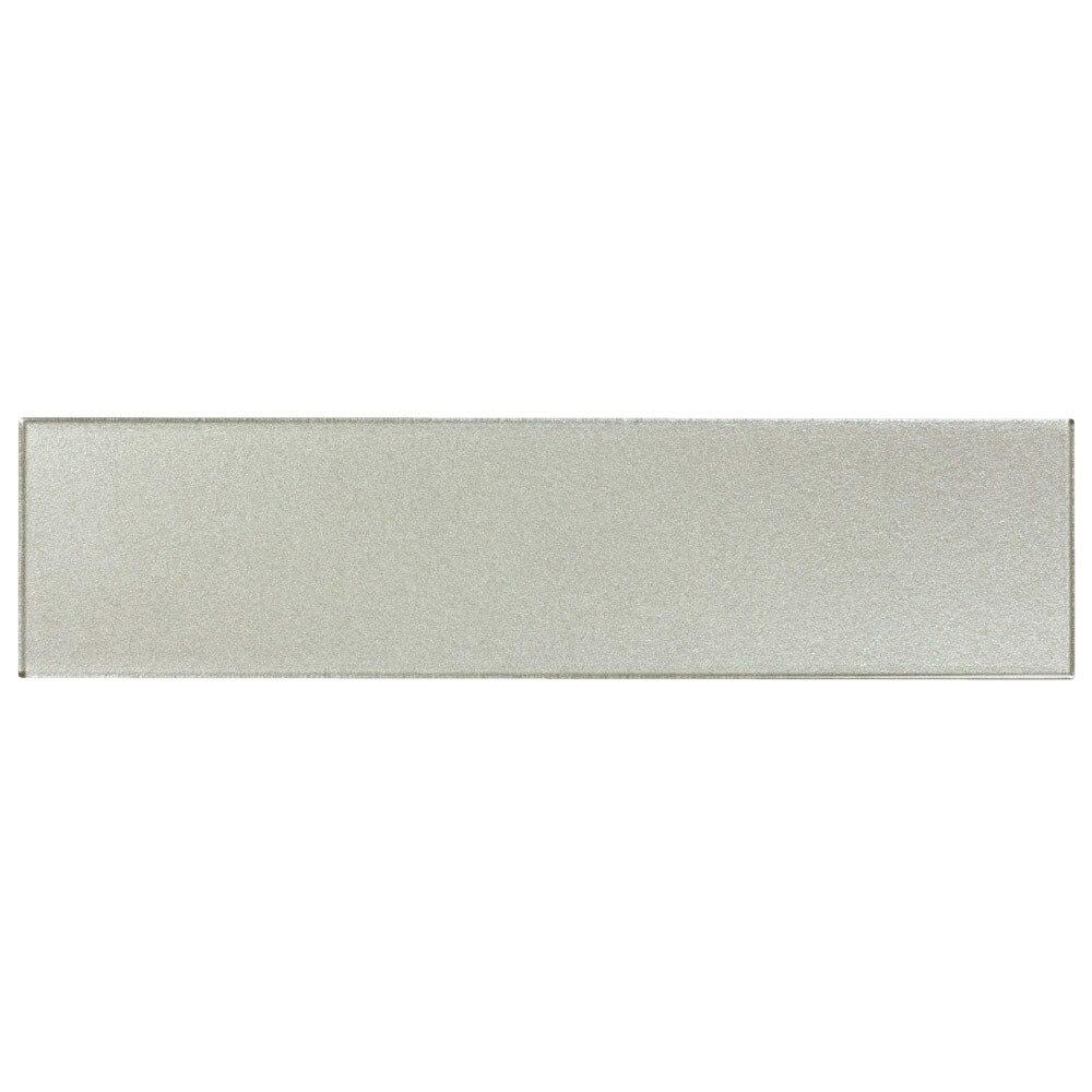 3x12 Silver Glass Subway Tile - Modern Kitchen Backsplash & Bathroom Wall Decor