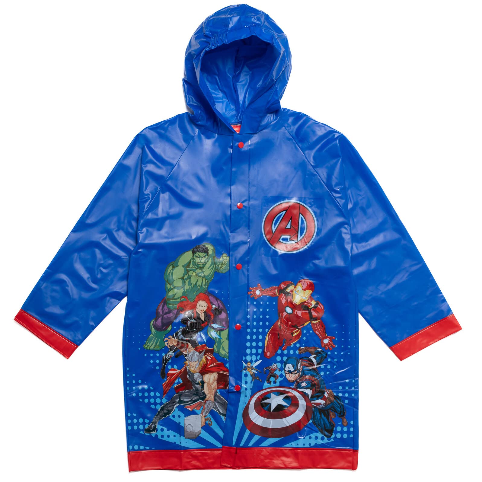Marvel Avengers Spider-Man Iron Man Thor Captain America Waterproof Rain Jacket for Kids - Toddler to Big Kid Sizes - Perfect for Outdoor Play, School & Rainy Day Adventures