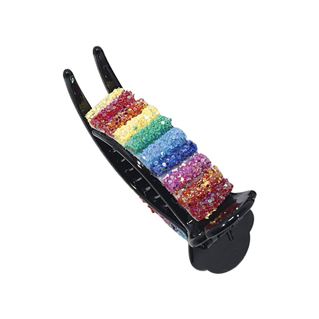Cute Rainbow Hair Clips for Girls - Ball Curler Hair Clamps for Party & School