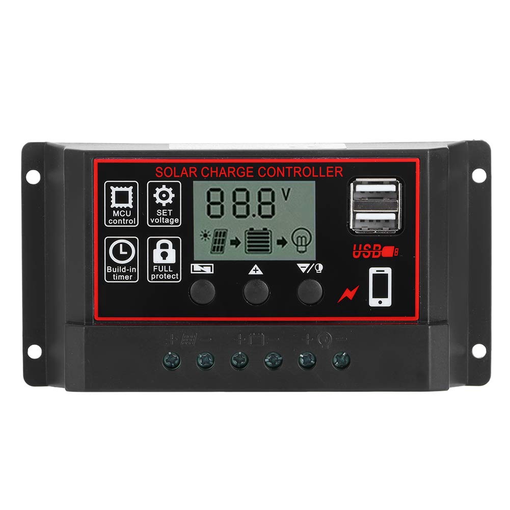 Smart Solar Charge Controller - Large LCD for Home & Garden Use