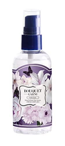 BOUQUET GARNI Deep Perfume Hair Serum with Vanilla Musk - Long Lasting Fragrance Hair Treatment Oil for Women - Natural Hair Care with Hyaluronic Acid & Amino Protein (3.4 Fl Oz) - Perfect for Daily Hydration & Styling