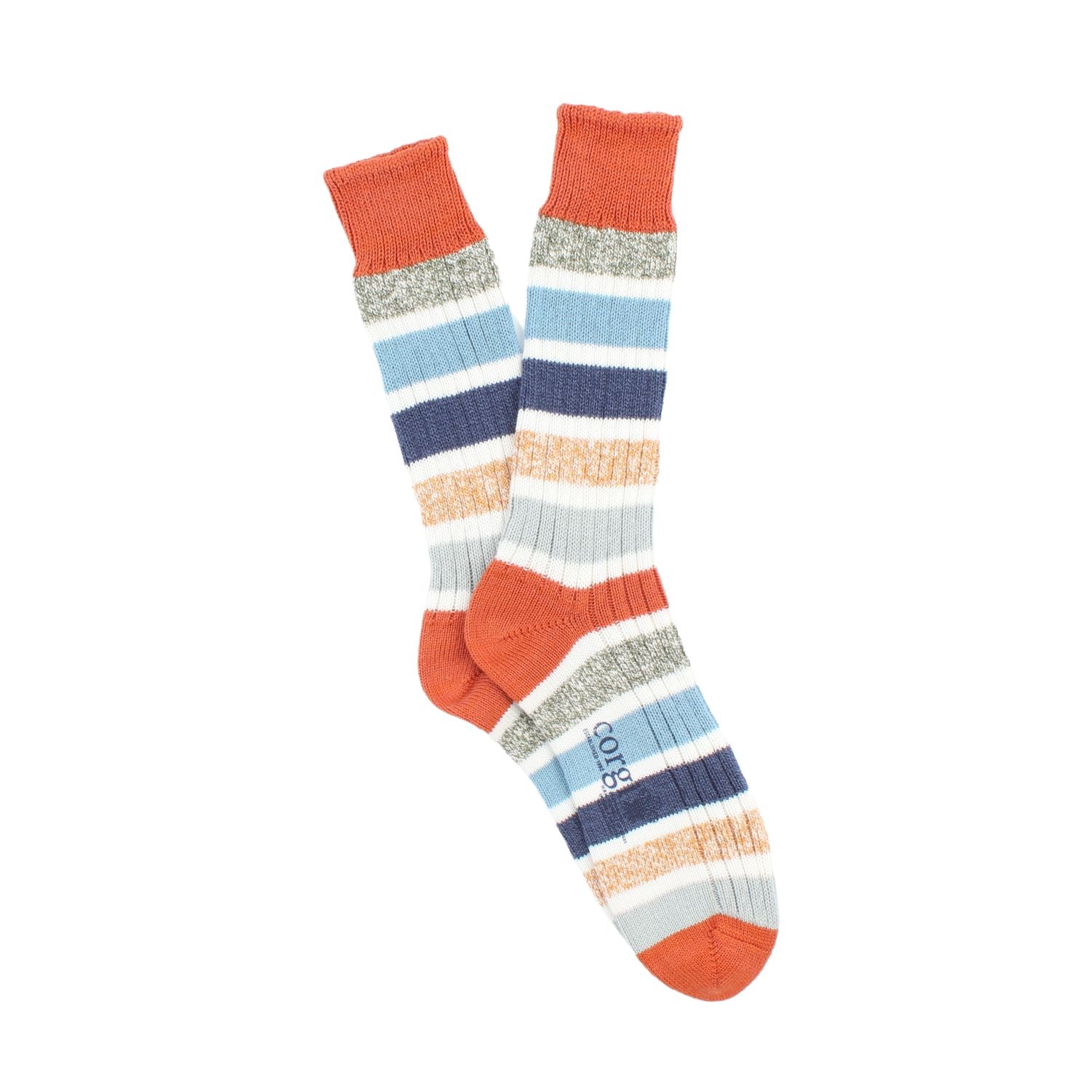 Men's Pantone Stripe Cotton Socks - Comfortable & Breathable Crew Socks for Casual Wear, Work & Gym - Pack of 3 Pairs